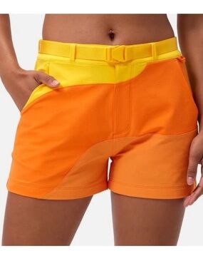 Outdoor Voices RecTrek 3” Shorts in Zion Colorblock Orange/Yellow Size Large